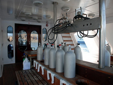 Dive Deck on M/Y Spirit Liveaboad Diving Motor Yacht in Sharm el Sheikh Egypt